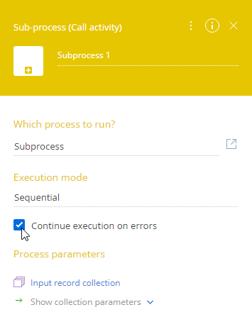 Continue execution on errors checkbox