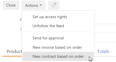 How to add a contract based on the order