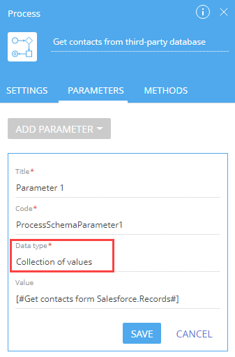 Fig. 6 Adding a collection process parameter