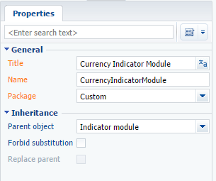 Fig. 1. Currency indicator module properties