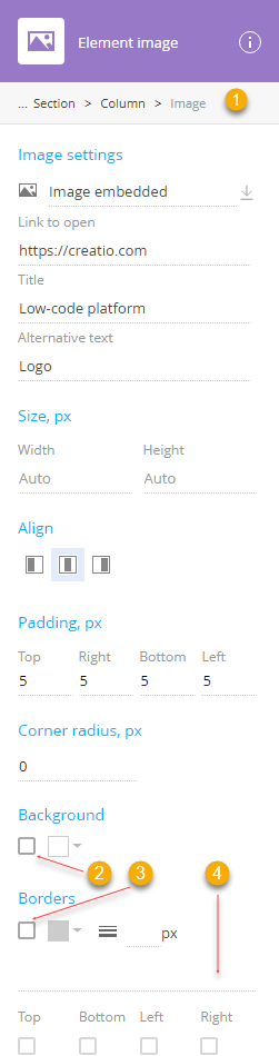 Fig. 2 Image setup area